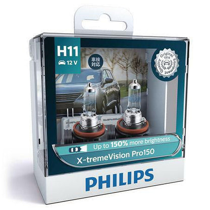 Philips H11 Headlight Bulb XTremevision Pro150 Pair 12362 12V 55W Pgj192 S2 12362XVPROS2