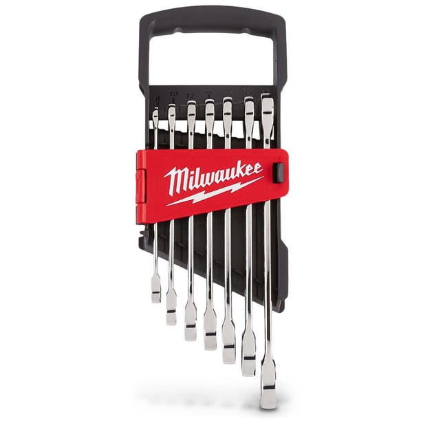 MILWAUKEE 7pc Metric Ratcheting Wrench Combination Set 48229506