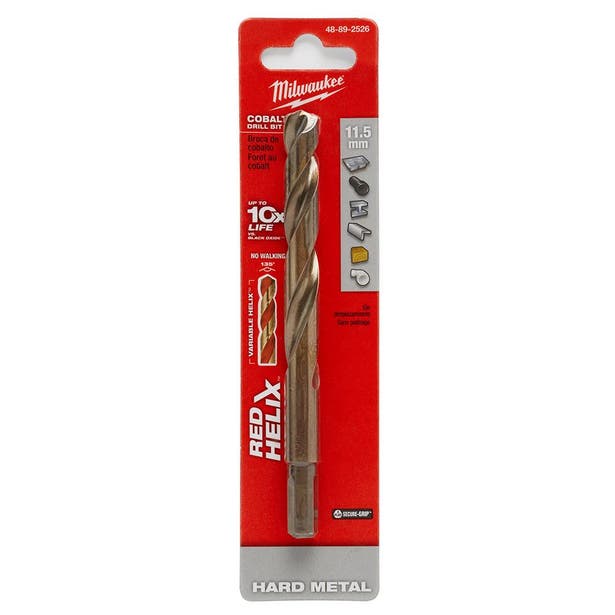 MILWAUKEE 11.5 x 142mm HSS-Cobalt Metal Jobber Drill Bit - RED HELIX 48892526