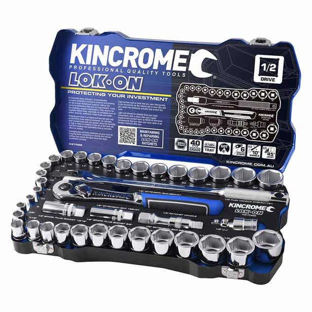 KINCROME LOK-ON 41 Piece Socket Set 1/2" Drive K27022