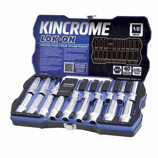 KINCROME LOK-ON™ 1/2inch Drive Socket & Spark Plug Set - 18 Piece K27060
