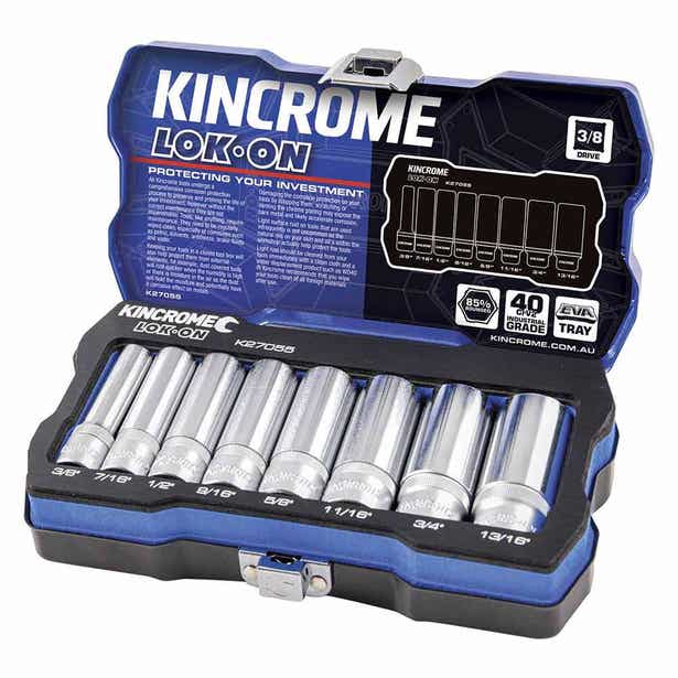 KINCROME LOK-ON™ 3/8inch Drive Imperial Socket Set - 8 Piece K27055