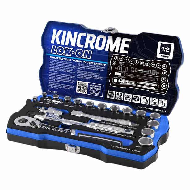 KINCROME LOK-ON™ 1/2inch Drive Metric Socket Set - 18 Piece K27020