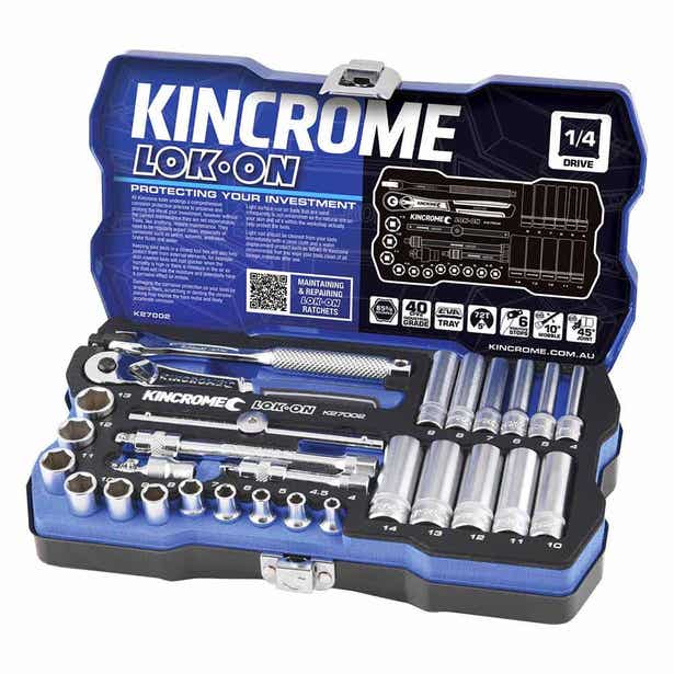 KINCROME LOK-ON™ 1/4inch Drive Metric Socket Set - 28 Piece K27002