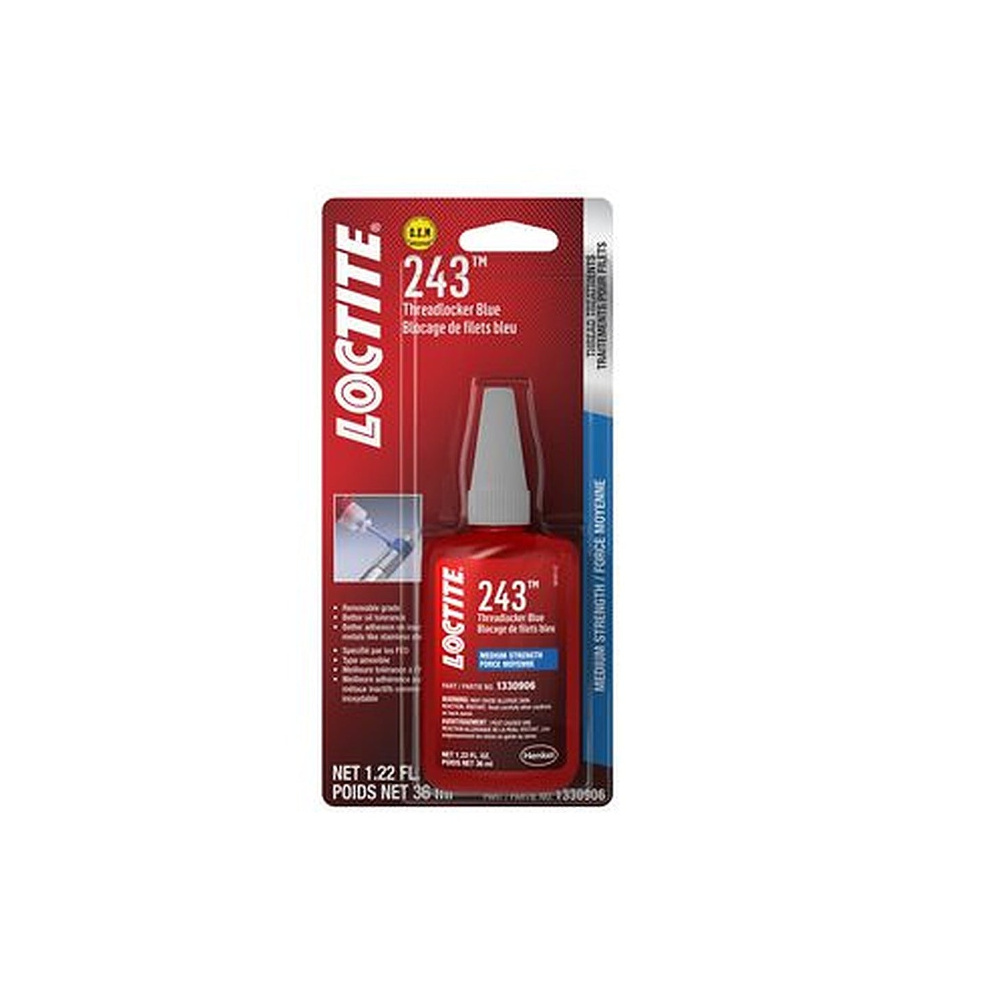 Loctite 243 Threadlocker Medium Strength Blue 36ml 1330906