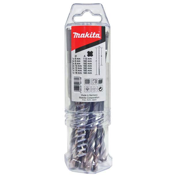 MAKITA 6-12mm V-Plus SDS-Plus Drill Assortment Set - 12 Piece B49080