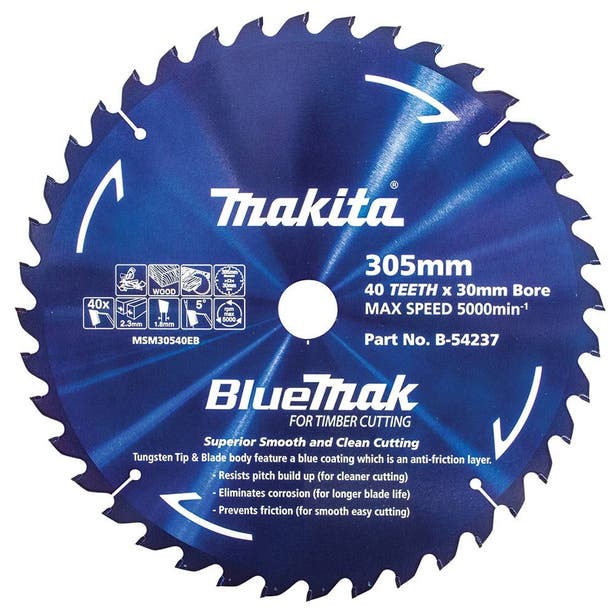 MAKITA 305mm 40T TCT Circular Saw Blade for Wood Cutting - Mitre Saws - BLUEMAK B-54237
