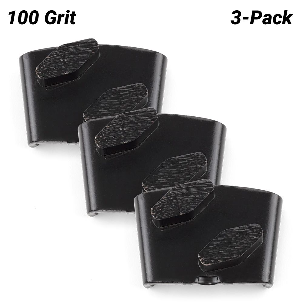 Husqvarna 546332303 3-Pack VARI-GRIND EZ S Change 100 Grit Double Sided Grinding Shoe - Soft Concrete