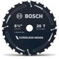 BOSCH 210mm 20T TCT Circular Saw Blade for Wood Cutting - CORDLESS WOOD 2608644592
