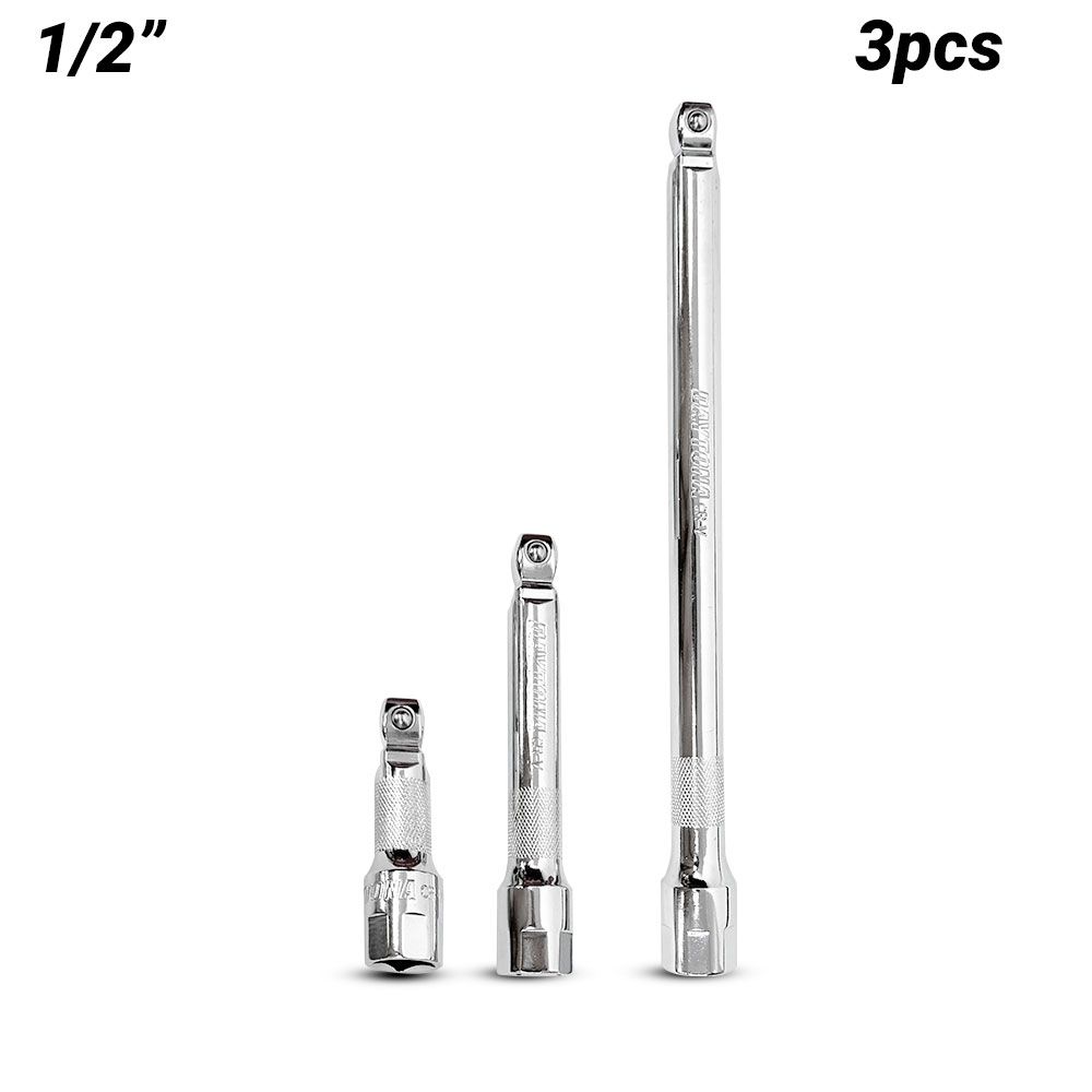 Daytona DWEH312 3pce 1/2" Drive 75-250mm Wobble Hex Nut End Extension Bar Set