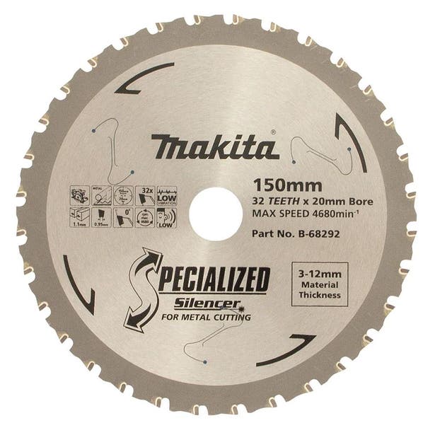 MAKITA 150mm 32T TCT Circular Saw Blade for Metal Cutting - SPECIALIZED SILENCER