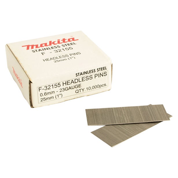MAKITA 25 x 0.6mm 23GA SS Nail Pin 10000Box PT354D F32155