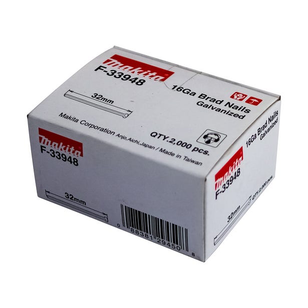 MAKITA 32 x 1.6mm EG 16GA C Nail Brad 2000Box F33948