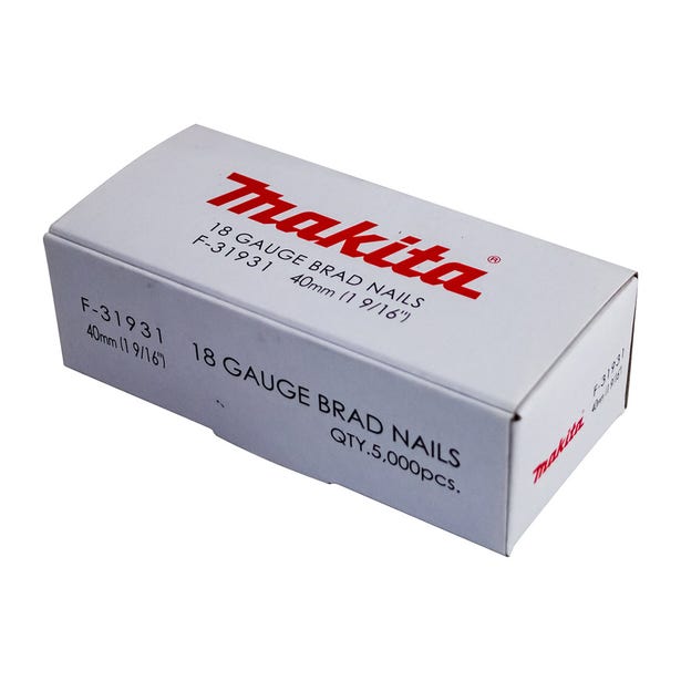 MAKITA 40 x 1.2mm EG 18GA C1 Nail Brad 5000Box F31931