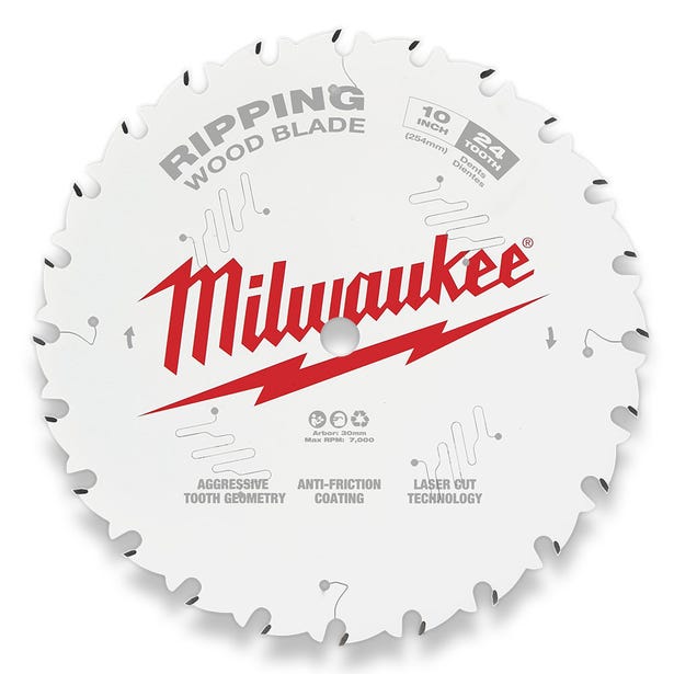 MILWAUKEE 254mm (10") Ripping 24T Circular Saw Blade 48408020