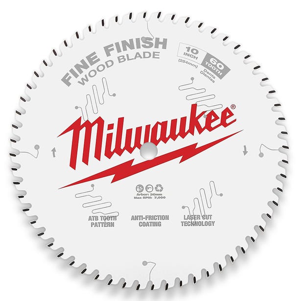 MILWAUKEE 254mm (10") Fine Finish 60T Circular Saw Blade 48408028