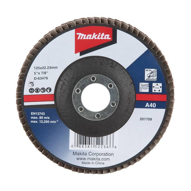 MAKITA 125mm Economy Flap Disc 40# Aluminium Oxide D-63476