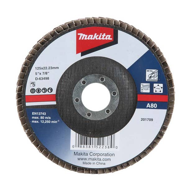 MAKITA 125mm Economy Flap Disc 80# Aluminium Oxide D-63498
