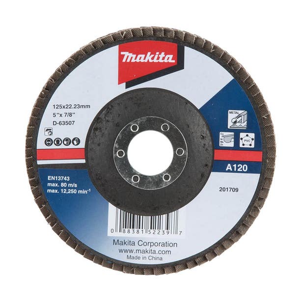 MAKITA 125mm Economy Flap Disc 120# Aluminium Oxide D-63507