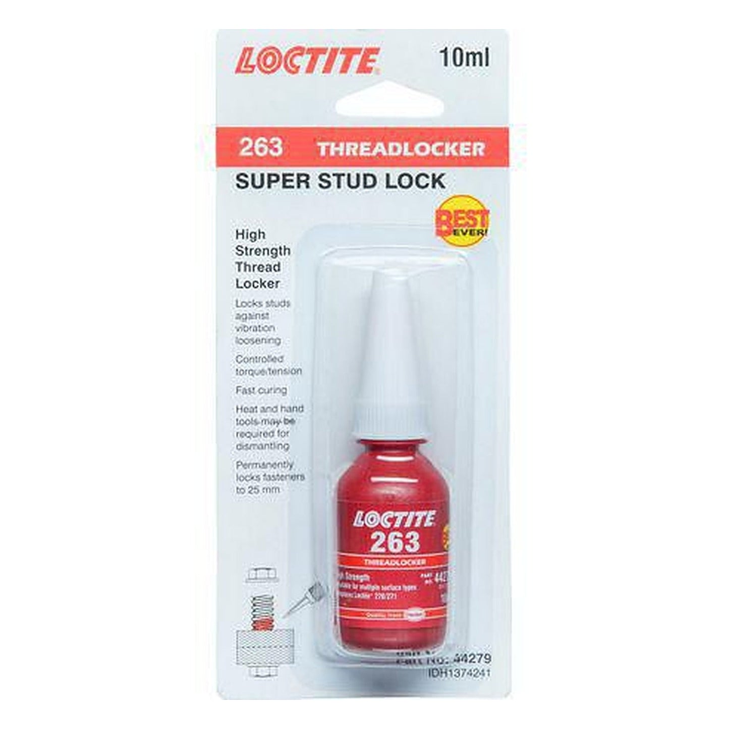 Loctite 263 Threadlocker Super Stud Lock High Strength Red 10ml