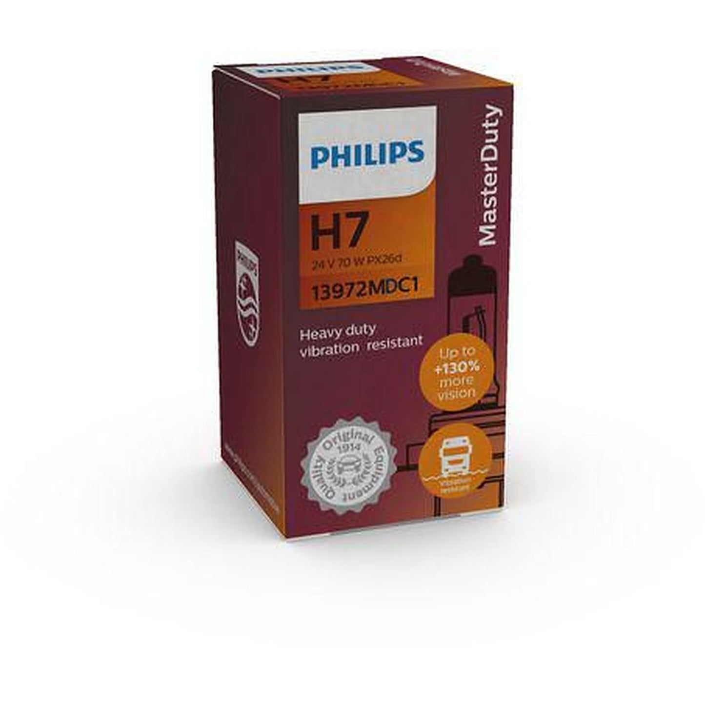 Philips H7 Headlight Bulb Masterduty 24V 70W Px26D 1 Pce 13972MD
