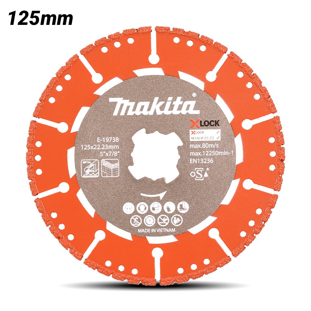 Makita E-19738 125mm (5") X-LOCK Vacuum Brazed Segmented Diamond Rescue Blade