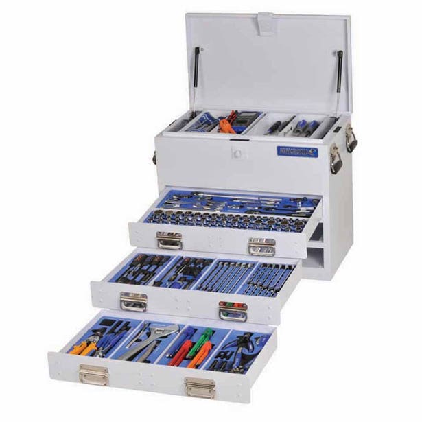 KINCROME 280 Piece 1/4, 3/8 & 1/2 Inch Drive Truck Box Tool Kit White K1255W