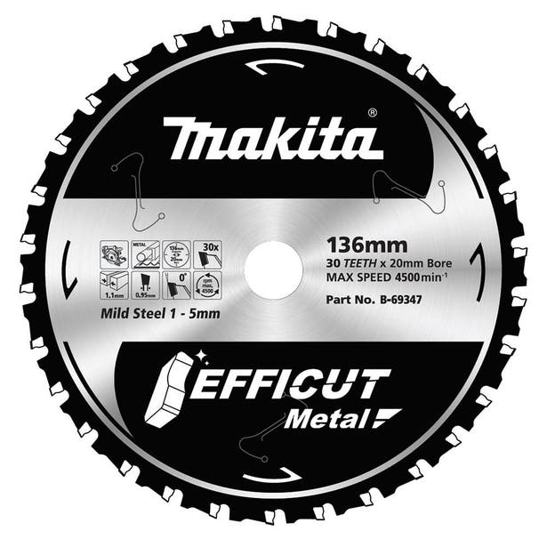 MAKITA 136mm 30T TCT Circular Saw Blade for Metal Cutting - EFFICUT