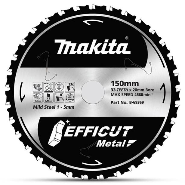 MAKITA 150mm 33T TCT Circular Saw Blade for Metal Cutting - EFFICUT