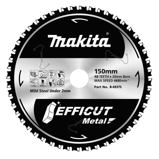 MAKITA 150mm 48T TCT Circular Saw Blade for Metal Cutting - EFFICUT