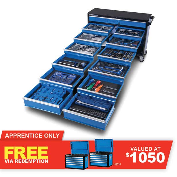 KINCROME EVOLUTION TFL Tool Trolley 494 Piece 13 Drawer Extra Wide w. Trolley P1730
