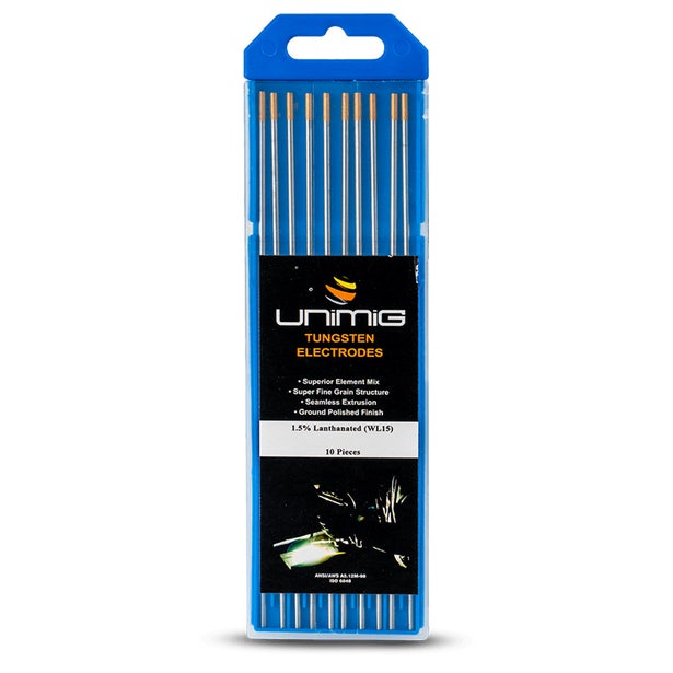 UNIMIG 3.2mm WL15 1.5 Percent Lanthanated Tungsten Electrodes - 10 Pack PTR0002-32