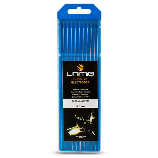 UNIMIG 3.2mm WT20 2 Percent Thoriated Tungsten Electrodes - 10 Pack PTR0004-32