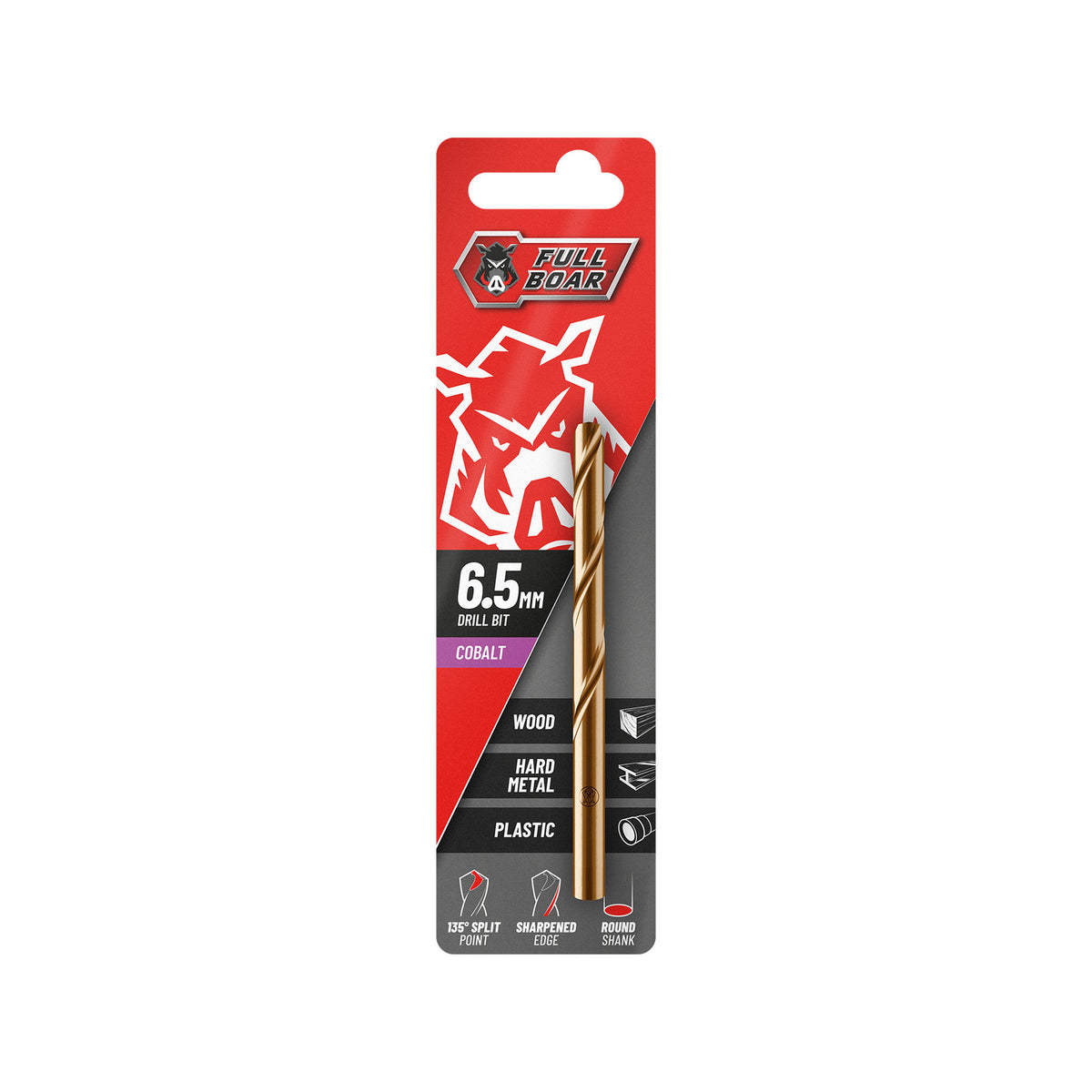 Full Boar 6.5mm M35 Cobalt Drill Bit