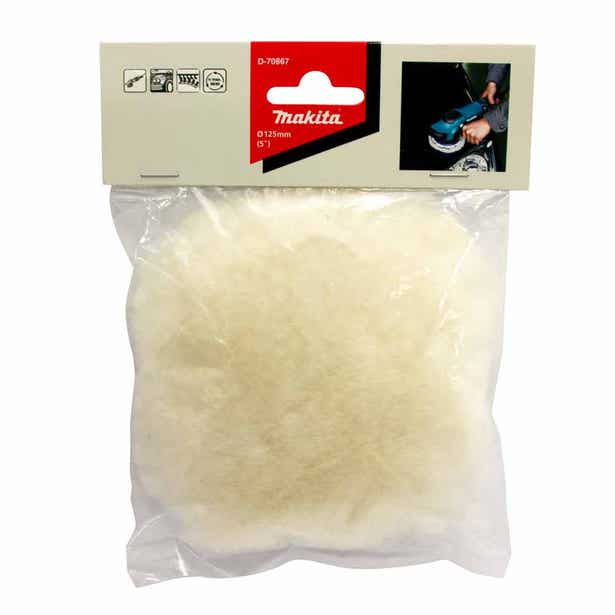 MAKITA 125mm Hook & Loop Lambswool Polishing Bonnet DPO600 D-70867