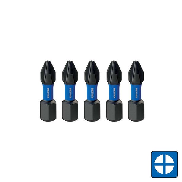 KINCROME 5 Piece 25mm Phillips #3 Impact Bit K21253