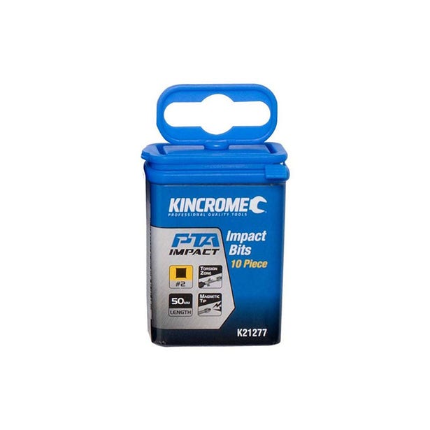 KINCROME 10 Piece 50mm Square #2 Impact Bit K21277