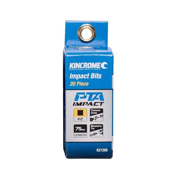 KINCROME 20 Piece 75mm Square #2 Impact Bit K21285