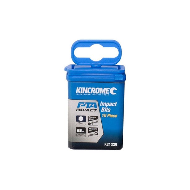 KINCROME 10 Piece 25mm Hex 5mm Impact Bit K21339