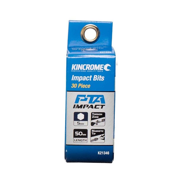 KINCROME 5 x 50mm Hex Impact Screwdriver Bit - 30 Piece K21346