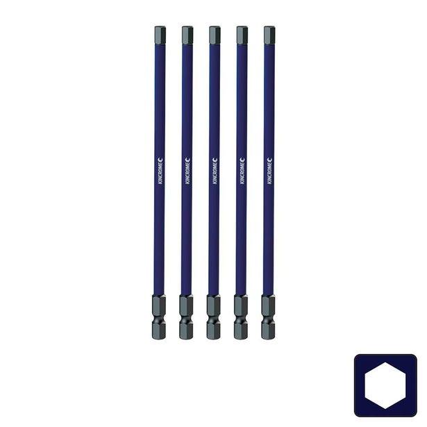 KINCROME 5 x 150mm Hex Impact Screwdriver Bit - 5 Piece K21358
