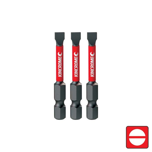 KINCROME 4.5 x 50mm Slotted Power Screwdriver Bit - 3 Piece K21449
