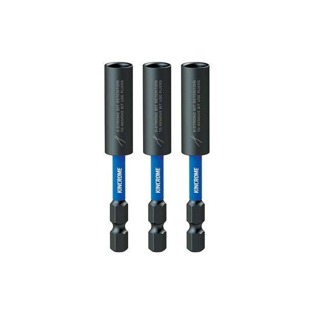 KINCROME 3 Piece 75mm Magnetic C-Clip Bit Coupler Extreme K21495