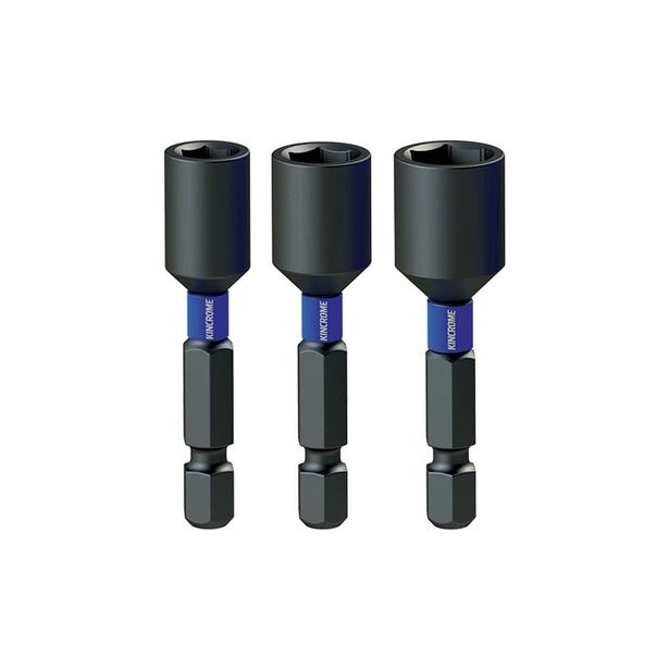 KINCROME 1/4-3/8inch x 50mm Magnetic Nutsetter Impact Bit Set - 3 Piece K21504
