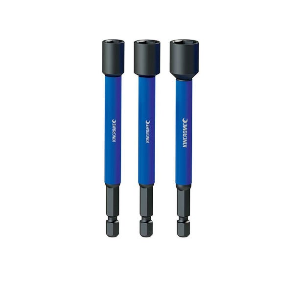 KINCROME 1/4-3/8inch x 100mm Magnetic Nutsetter Impact Bit Set - 3 Piece K21506