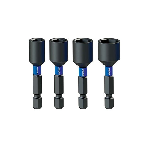 KINCROME 1/4-7/16inch x 50mm Magnetic Nutsetter Impact Bit Set - 4 Piece K21507