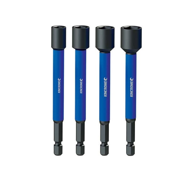 KINCROME 1/4-7/16inch x 65mm Magnetic Nutsetter Impact Bit Set - 4 Piece K21508