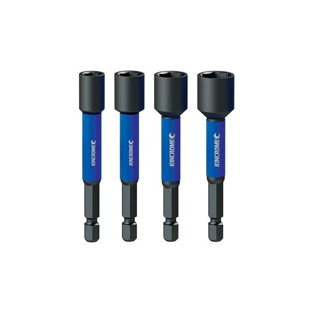 KINCROME 1/4-7/16inch x 100mmMagnetic Nutsetter Impact Bit Set - 4 Piece K21509