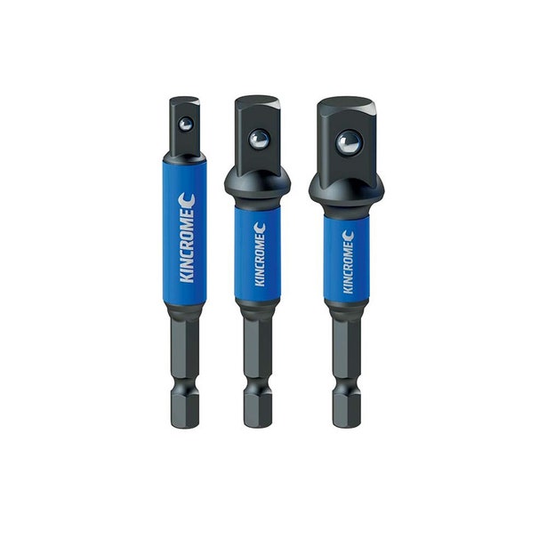 KINCROME 65mm 1/4-1/2 Drive Hex-Socket Adaptor Bit Set - 3 Piece K21513