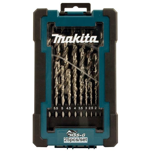 MAKITA 1-13mm Metric HSS G-SERIES Standard Metal Drill Bit Set 25 Piece D-67555